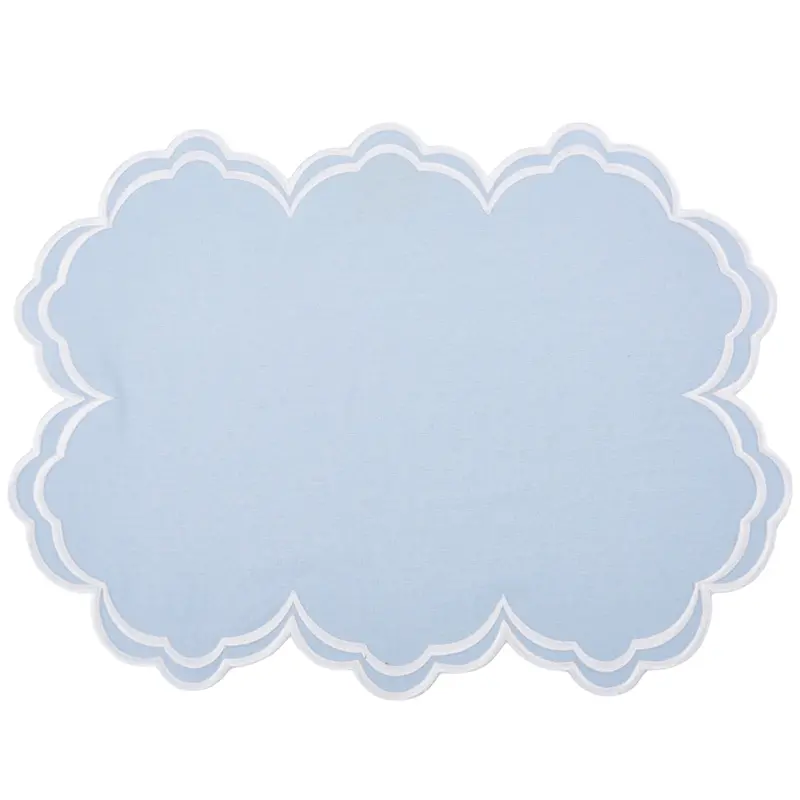 Savannah Pale Blue And White Placemats With Matching Napkins 1