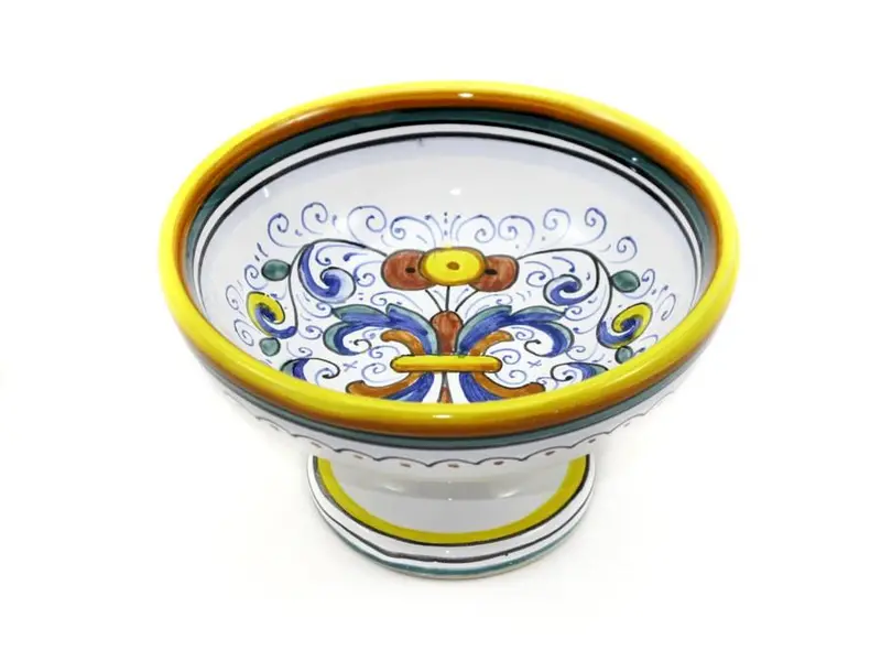 Sberna Deruta Hand-Painted Dessert Bowl With Pedestal Base 1