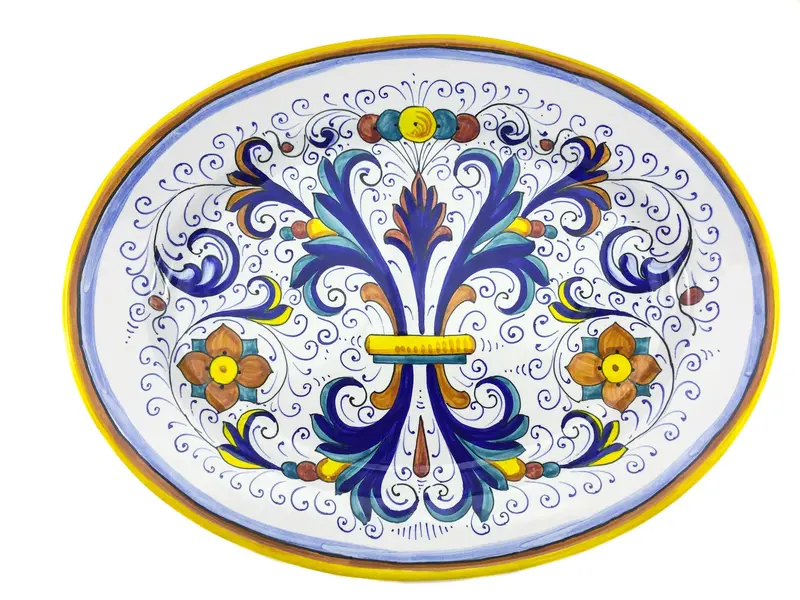 Sberna Deruta Hand-Painted Oval Serving Platter – 42 Cm 1