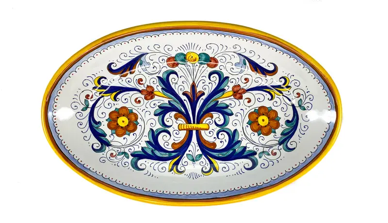 Sberna Deruta Handcrafted Oval Risotto Bowl – 45 Cm 1