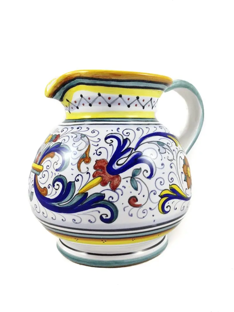 Sberna Deruta Round Ceramic Pitcher – Versatile Serving Vessel 1