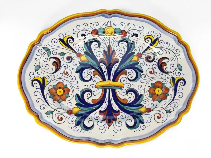 Sberna Deruta Scalloped Oval Serving Platter – 38 Cm 1