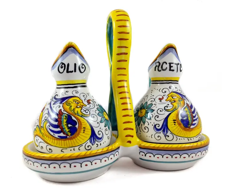Sberna Raffaellesco Oil And Vinegar Cruet Set – Dual Dispenser 1