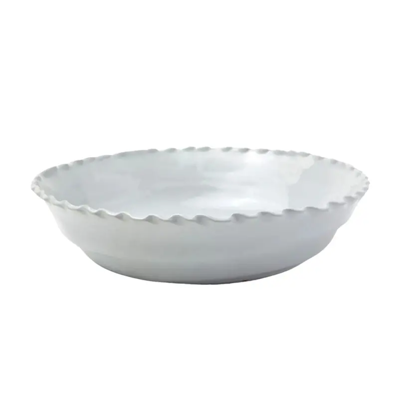Scalloped Edge Round Stoneware Serving Bowls – Set Of Two 1