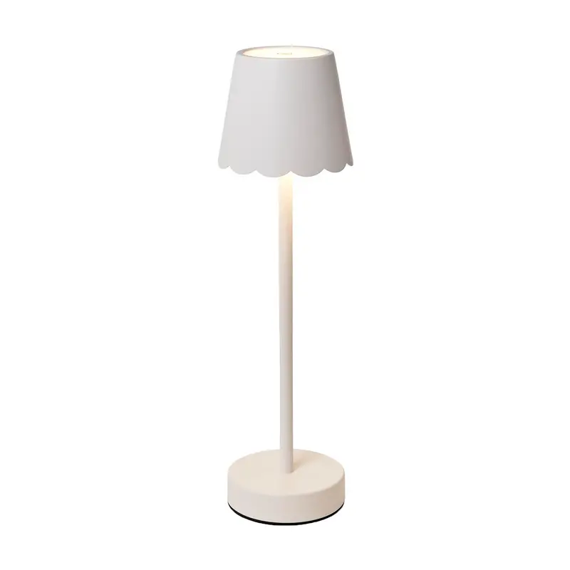 Scalloped Shade Cordless Led Table Lamp – Wireless Ambient Lighting 1