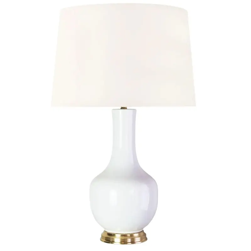 Selby Urn-Shaped Table Lamp – Ceramic Base With Linen Drum Shade 1