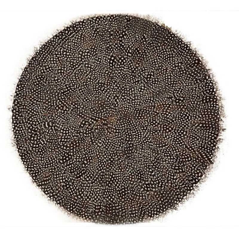 Set Of 6 Guinea Fowl Feather Placemats – Natural Texture Table Linens 1