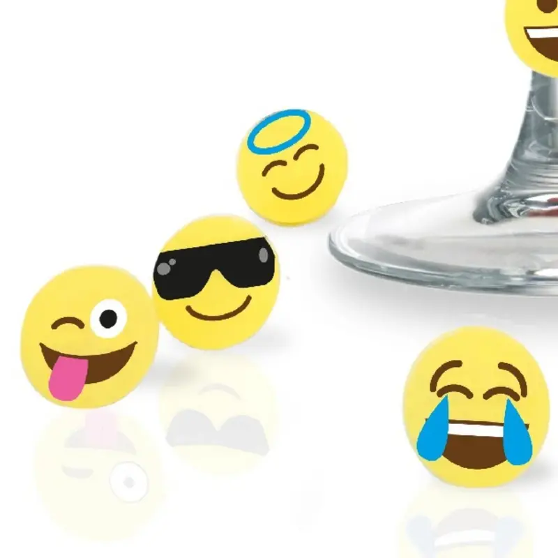Set Of 8 Silicone Emoji Wine Glass Markers – Dishwasher Safe 1
