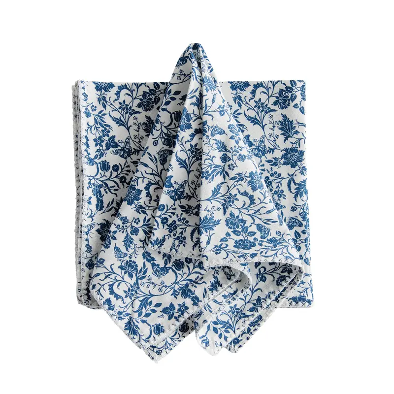 Set Of Four Bella Floral Napkins – Blue And White Pattern 1
