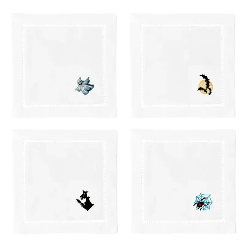 Set Of Four Halloween-Themed Cocktail Napkins 1