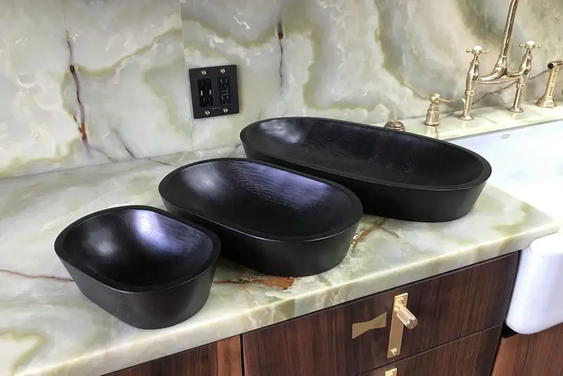 Set Of Three Handcrafted Oval Bowls 2