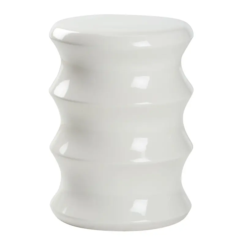 Shelbourne White Garden Accent Stool 1
