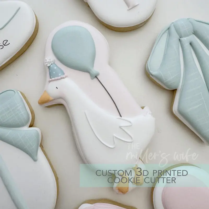 Silly Goose Wearing Birthday Hat Cookie Cutter – Fun 3D Printed Baking Tool – Tck34208 1