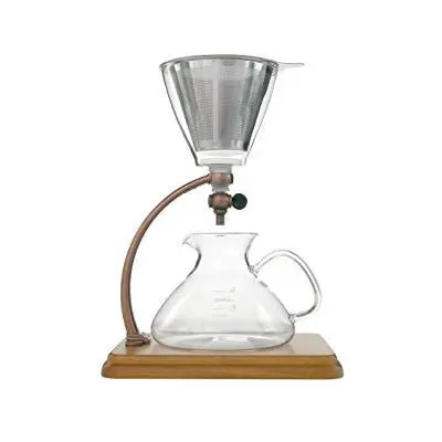 Silverton Wood-And-Brass Coffee Or Tea Dripper With Stainless Steel Cone Filter 1