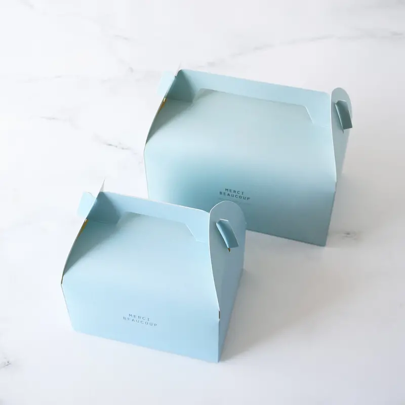 Sky Blue Gable-Style Gift Boxes – Set Of Five 1