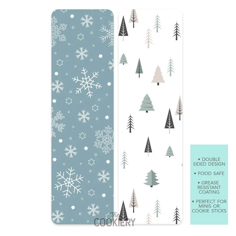 Snowflake Cookie Card Backers – Grease-Resistant, Food-Safe Winter-Themed Display Cards 1