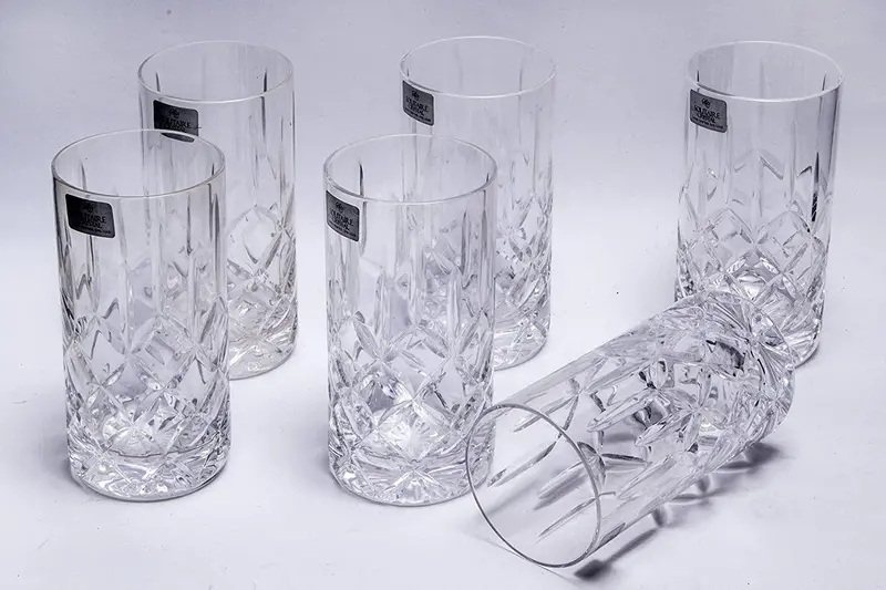 Solitaire Lead Crystal Cylinder H.B. (S) Joan Series – 6-Piece Glass Set 1