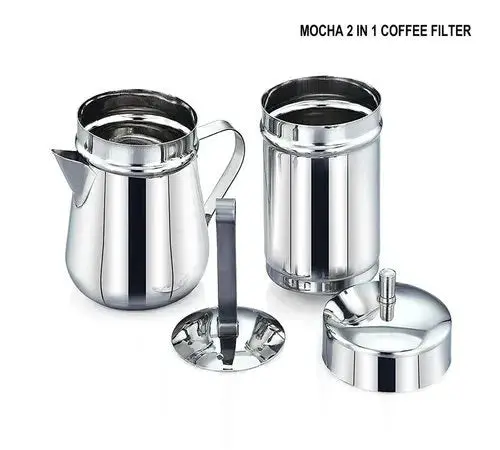 South Indian Stainless Steel Filter Coffee Maker (Kaapi/Espresso Style) – 2 Sizes 1