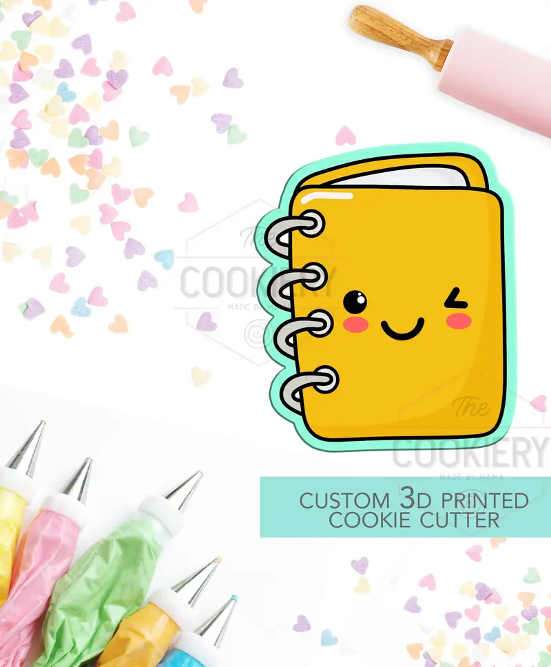 Spiral Notebook Cookie Cutter – Academic & Graduation-Themed Dessert Shape – Back-To-School Baking Template 1