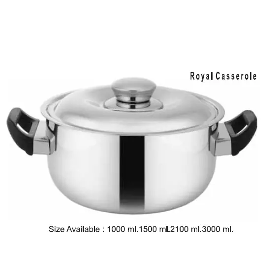 Stainless Steel Royal Casserole With Airtight Sealing Lid 1