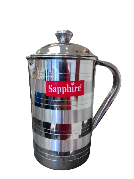 Stainless Steel Water Pitcher With Lid – Sapphire-Tinted, Leak-Proof Design 1