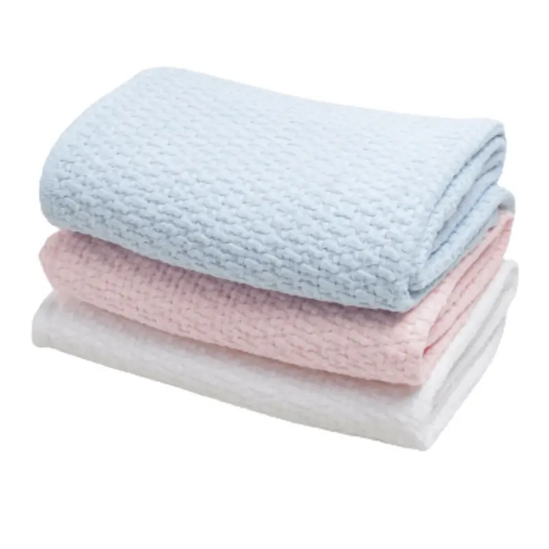 Stonewashed Basket-Weave Baby Blanket With Bound Edges – Optional Monogramming 1