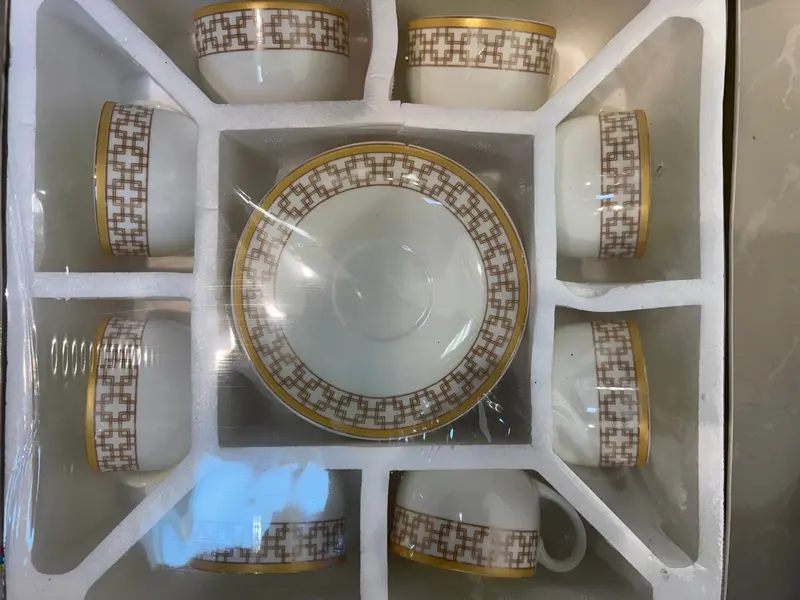 Stylish 12-Piece Cup And Saucer Set – Mark C-08 Porcelain Tableware 1