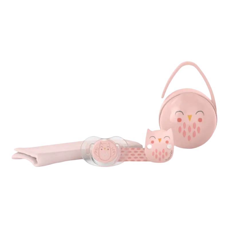 Suavinex Bonhomia Owl Baby Gift Set – 4-Piece Pink Collection 1