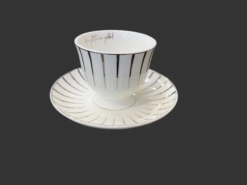 Swrnim Deco Ceramic Cup And Saucer Set – 6-Piece (Style 5070) 1
