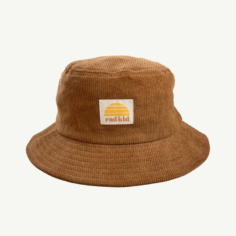 Tan Corduroy Kids Bucket Hat 1