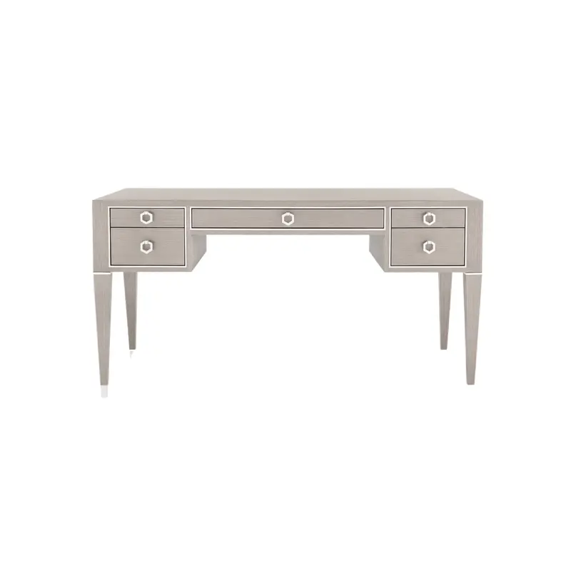 Taupe Gray Morris Desk Featuring Nickel Finishing 1