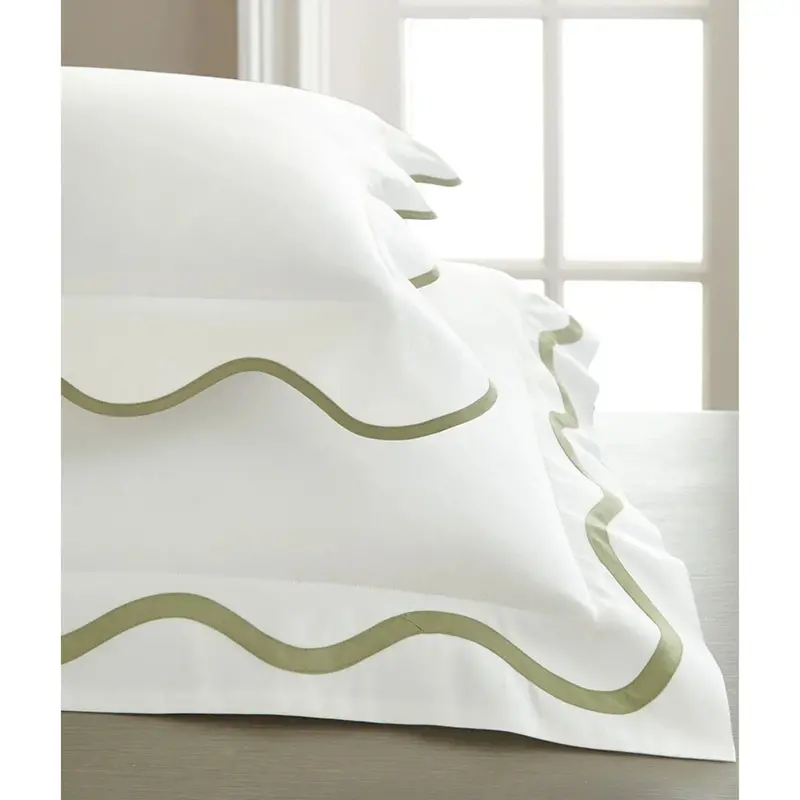 Tess Scalloped Tape Trim Pillow Sham 1