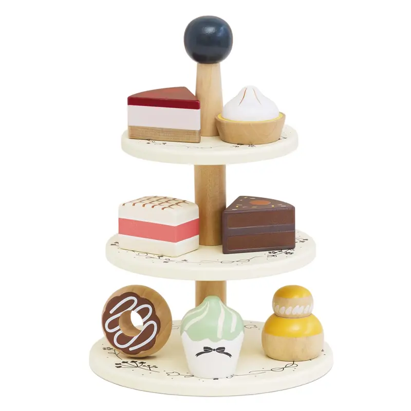 Three-Tier Wooden Cake Stand For Play Or Display 1