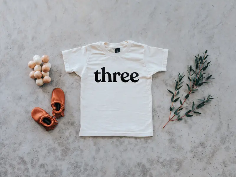 Three-Year-Old Birthday Organic Kids T-Shirt 1