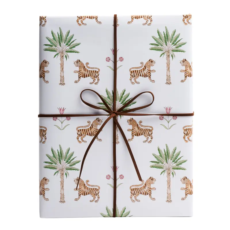 Tiger Palm Tropical Wrapping Paper – Bold Leaf Motif 1