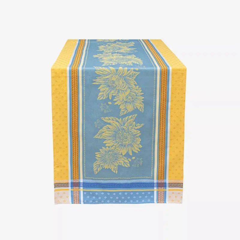 Tissus Toselli Beaulieu Jonquille Azur Table Runner – Delicate Floral Accent 1