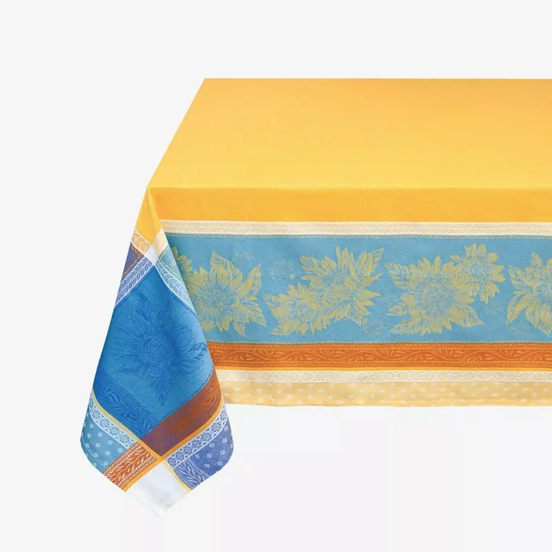 Tissus Toselli Beaulieu Jonquille Azur Tablecloth – French Country Chic
