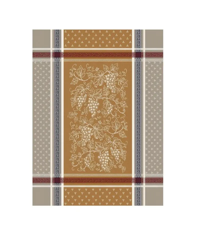 Tissus Toselli Coteau Cannelle Linen Tea Towel 1
