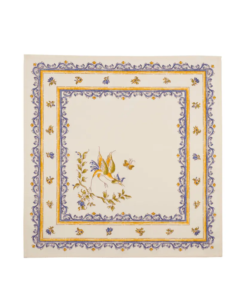 Tissus Toselli Moustiers Blue Linen Napkin 1