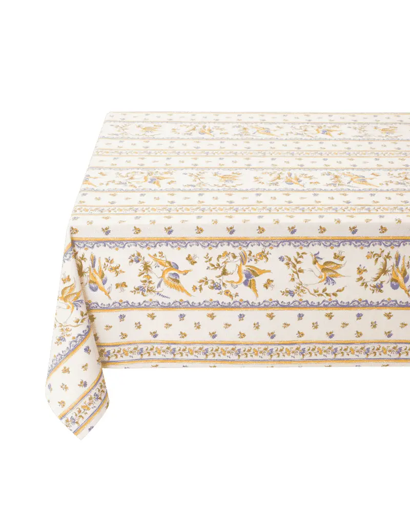 Tissus Toselli Moustiers Blue Waterproof Tablecloth 2