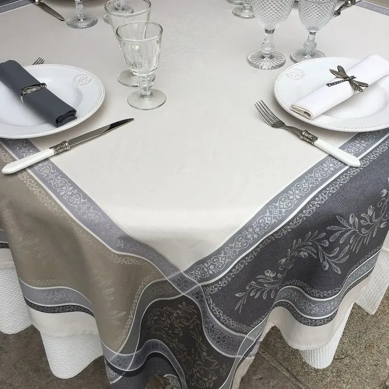 Tissus Toselli Olivia 100% Linen Tablecloth 1