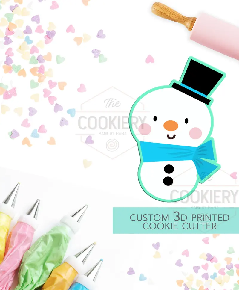 Top-Hat Snowman Cookie Cutter – Classic Winter Character Design For Christmas Baking 1