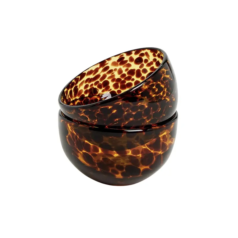 Tortoise-Design Glass Tidbit Bowls (2-Piece Set) 1