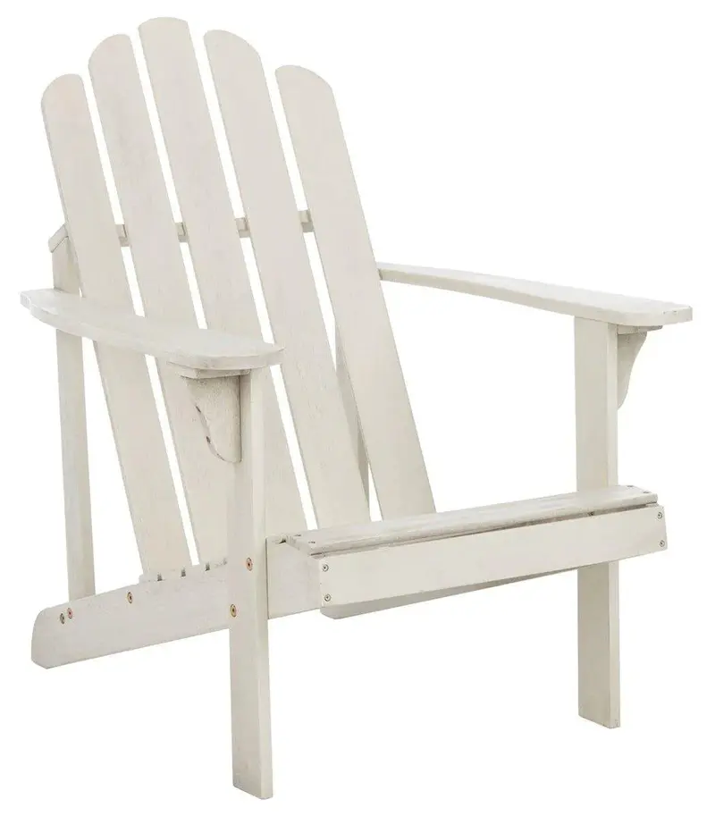 Traditional Adirondack Chair – Eucalyptus Wood, Pure White Finish 1