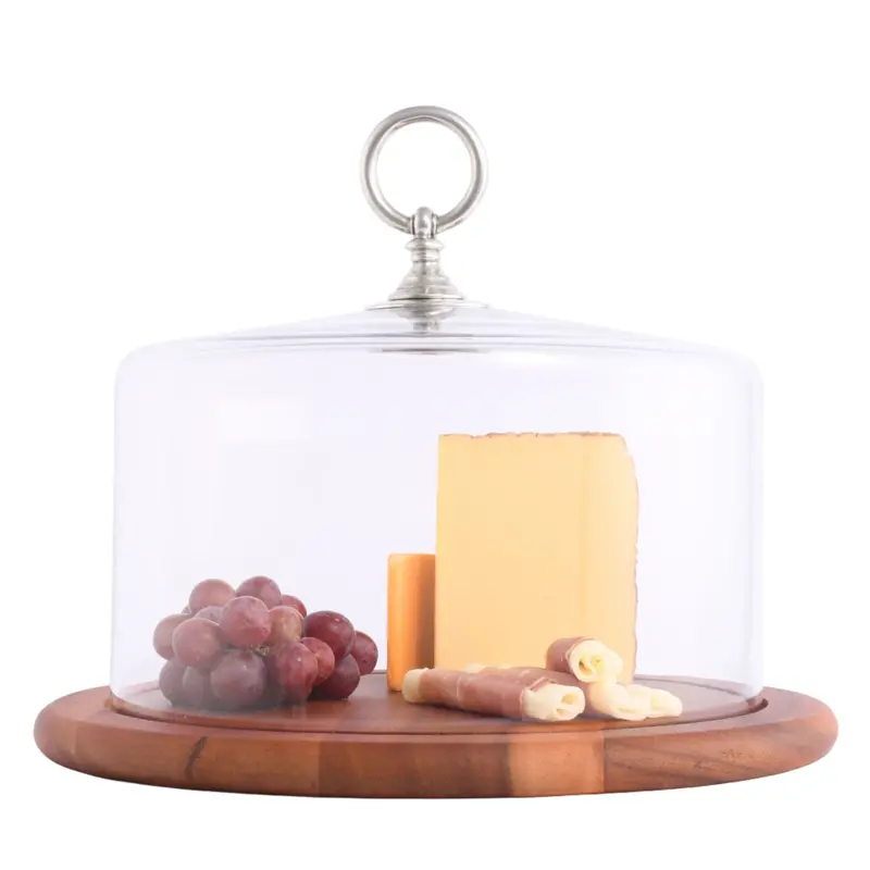 Traditional Cheese Board With Protective Glass Dome 1