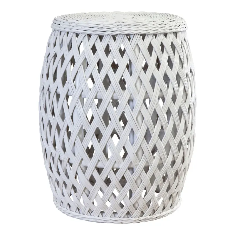 Trellis Garden Stool – Woven Outdoor Accent Seating 1