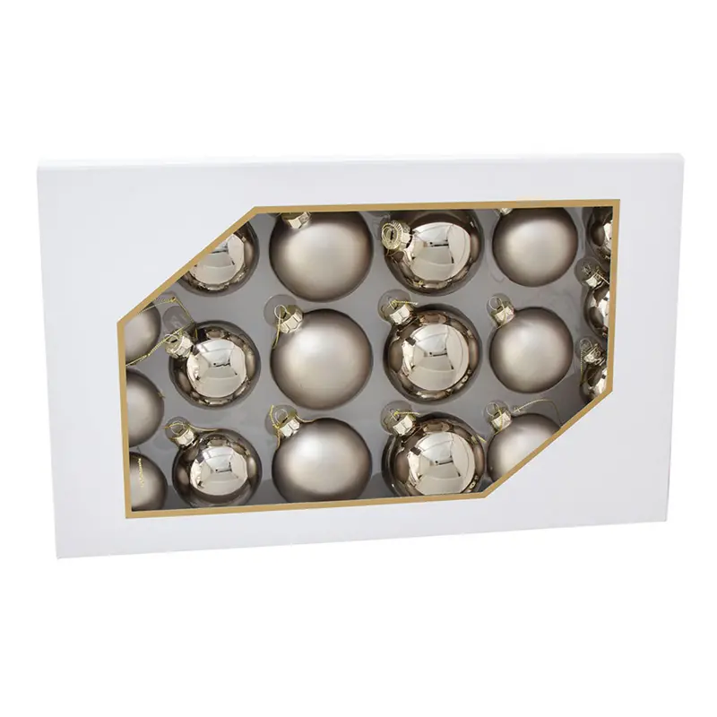 Twenty-Piece Assorted Glass Ornament Set — Shiny, Matte, And Pewter Finishes (60–80Mm) 1