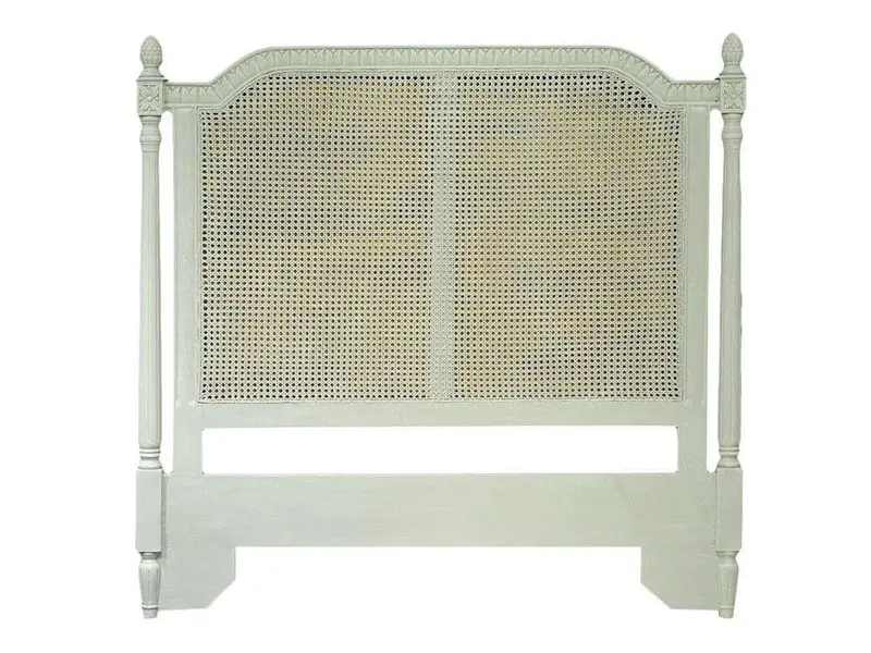Twin-Sized Headboard Combining Cane Weave And Solid Wood Carving 1