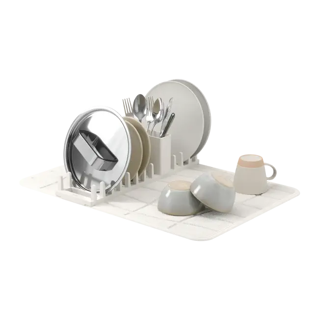 Udry Ultra-Dry Dish Rack With Mat – Sand Or Black Option 1