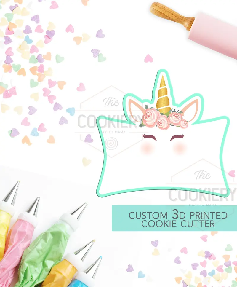 Unicorn Name Plaque Cookie Cutter – Customizable Fantasy-Inspired Design – 3D Printed Birthday Or Party Shape 1
